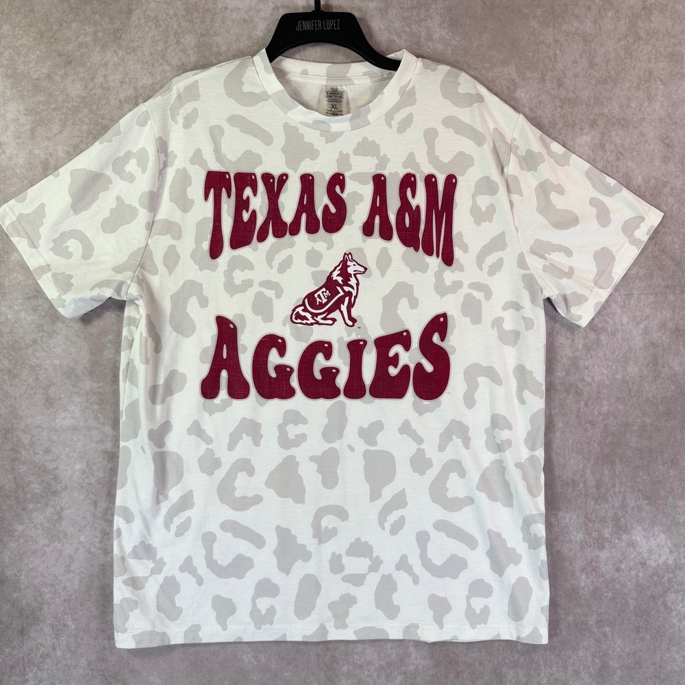 Gameday Couture Texas A&M Aggies Oversized Shakedown Leopard T-Shirt Women XL